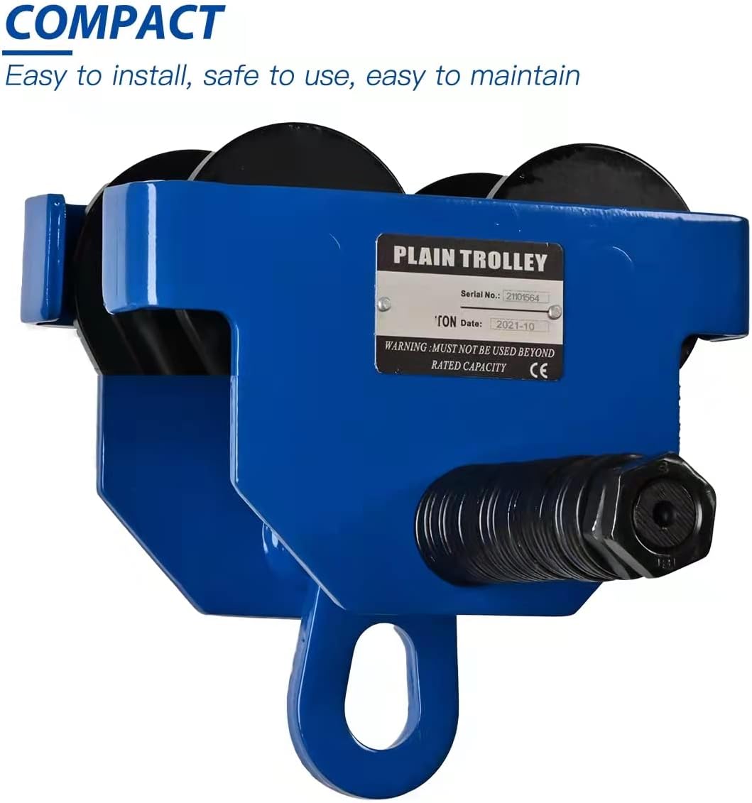 Heavy Duty Push Beam Trolley, 2200LBS Capacity, 2.1-6 in Adjustable Flange, Pack of 2 K9636