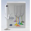 Bohemian Crystal Rainbow Set Of 6 Champagne Flutes 6.5 Oz O522070