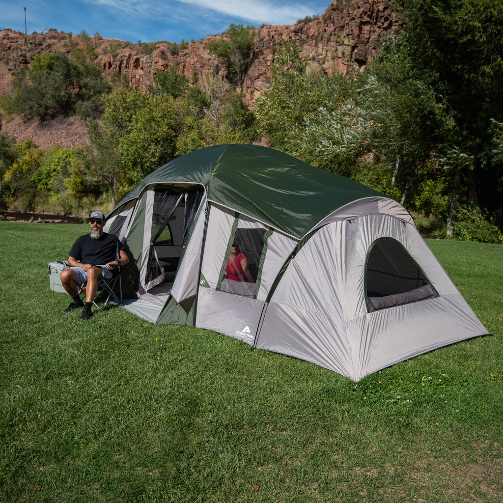 10-Person 3-Room Tent with Shade Awning F836