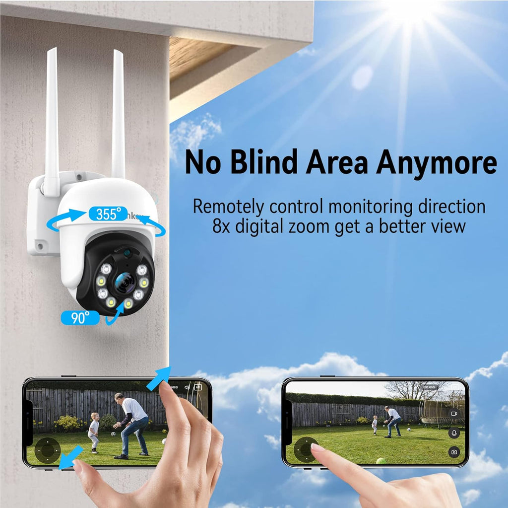 3MP 360 Degree Pan Tilt Auto Tracking 8X Zoom Wired Security Camera M114001
