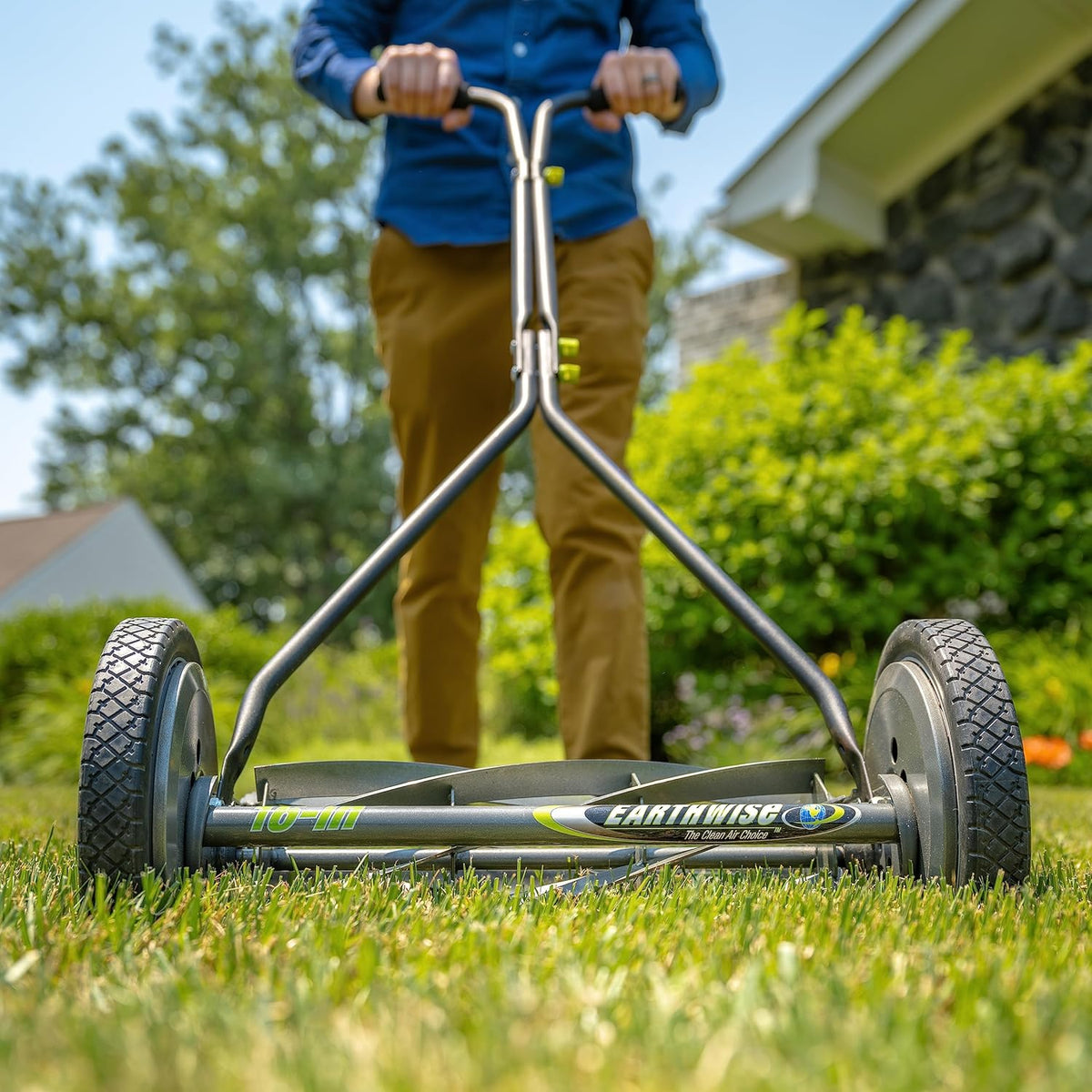 16-Inch 7-Blade Push Reel Lawn Mower and Grass Catcher Bundle I2830