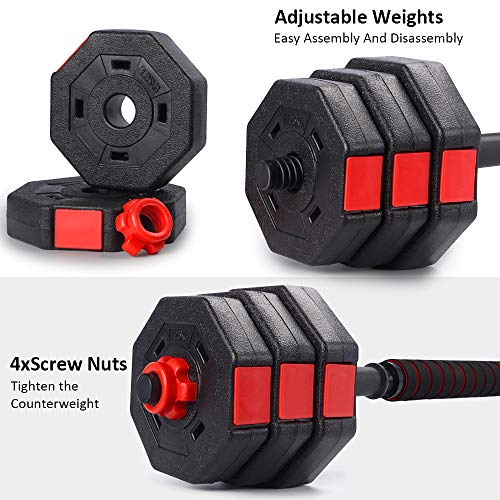 Set of 2 Adjustable Dumbbell Barbell Weight Set R110