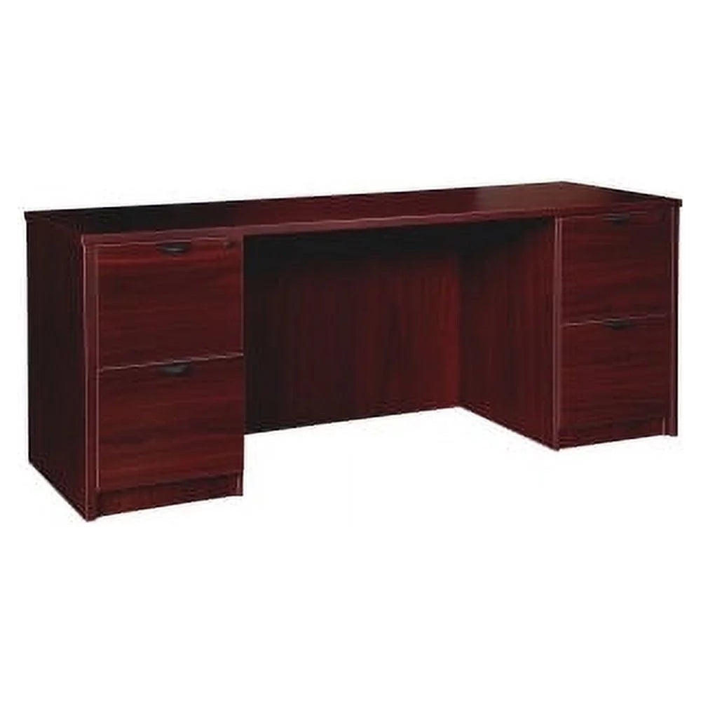 Mahogany Laminate 2 Drawer Double-Pedestal Credenza R11930