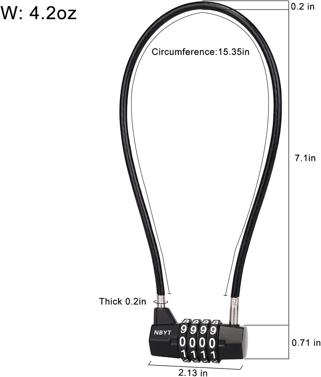 4 Digit Combination Padlock with Long Shackle I93809