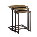 Brown and Black Set of 3 Nesting Tables with Mango Wood Top Y65630