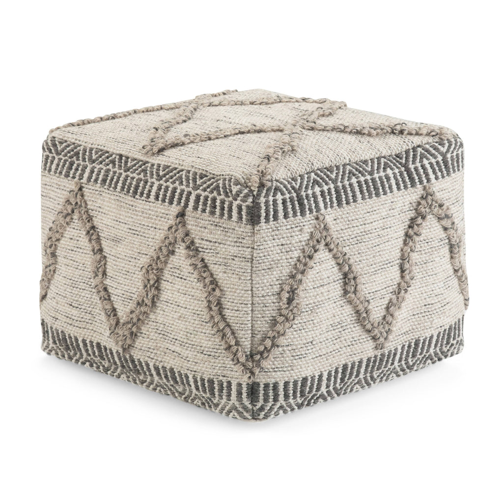 Square Pouf Blue/Natural W7530