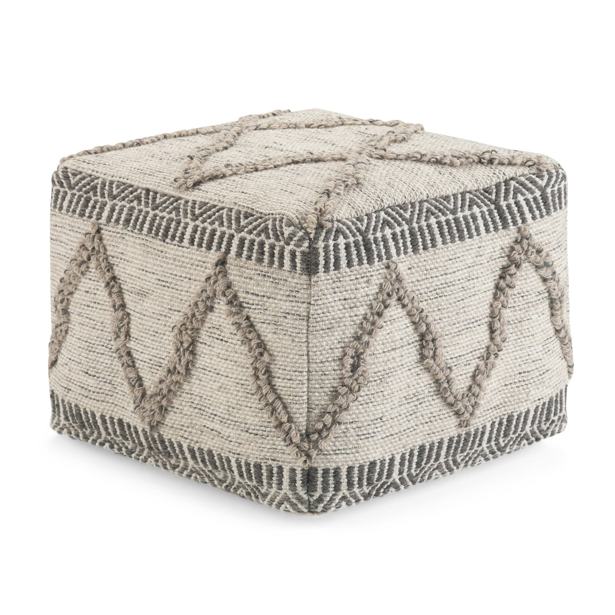Square Pouf Blue/Natural W7530