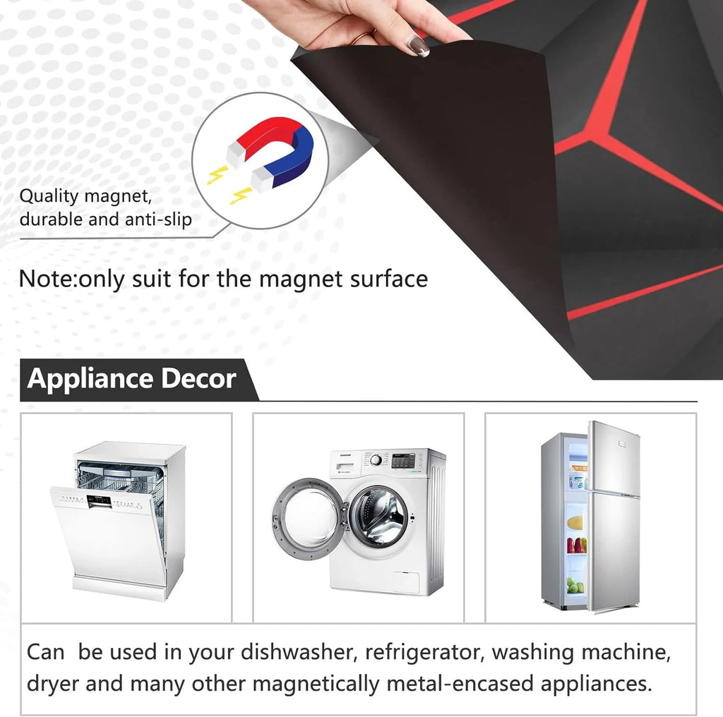 Black Geometric Dishwasher Magnet Sticker N9969