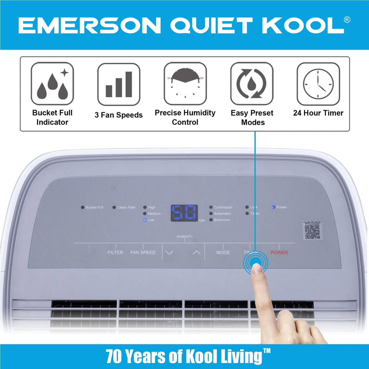 40 Pint Dehumidifier with Front-Access Collection Bucket & 24-Hour Timer Z93278