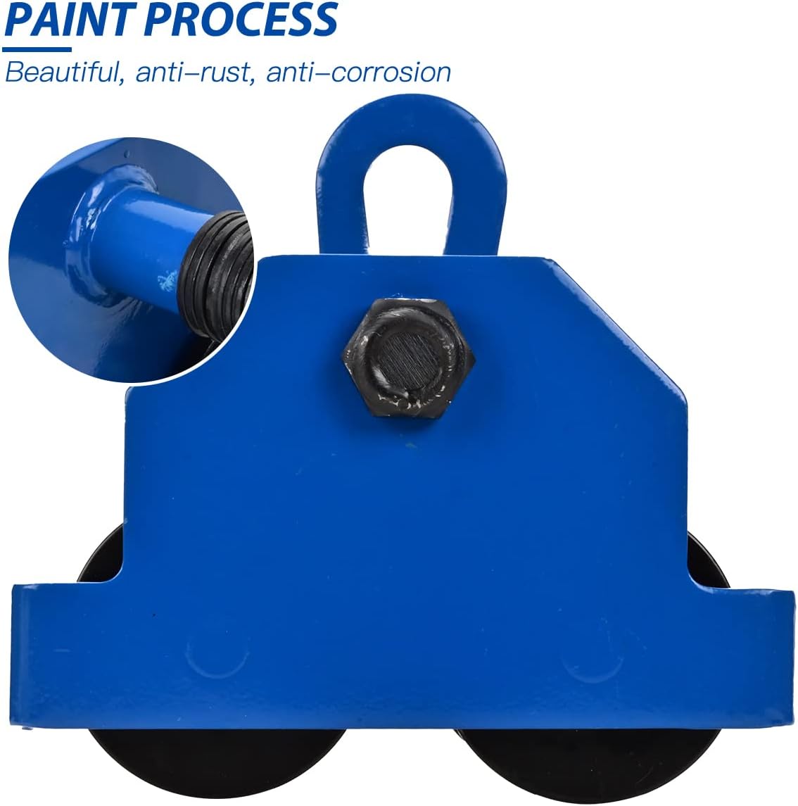 Heavy Duty Push Beam Trolley, 2200LBS Capacity, 2.1-6 in Adjustable Flange, Pack of 2 K9636