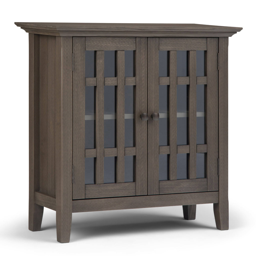 White Solid Wood Low Storage Media Cabinet F93676