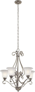 9 Light Two Tier Chandelier with White Scavo Glass Olde Bronze Z483554