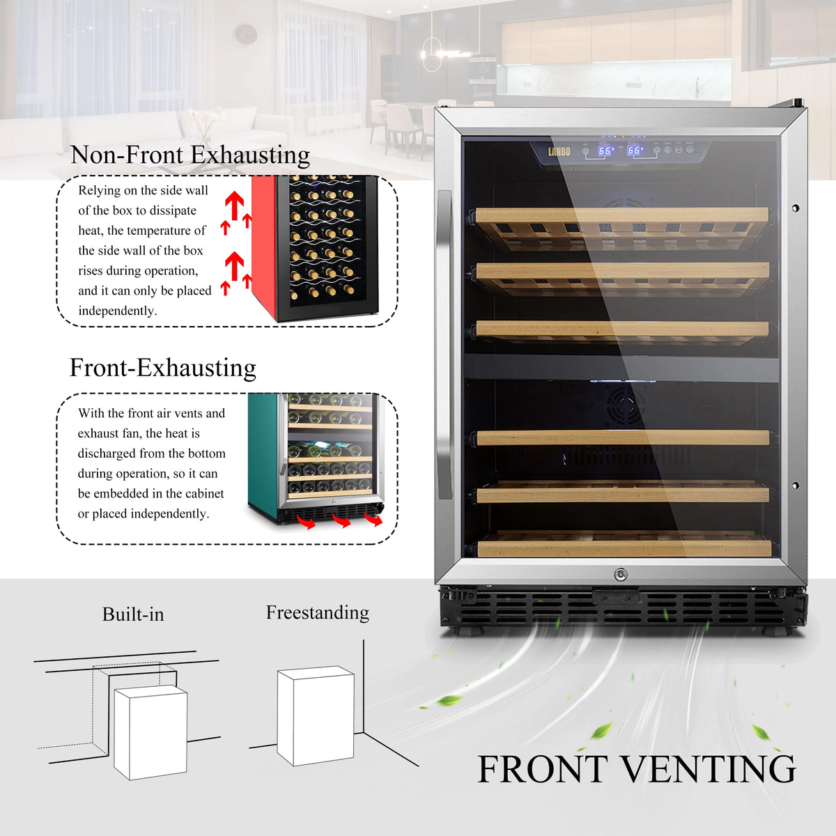 24 inch 44 Bottle Dual Zone Wine Cooler N49581