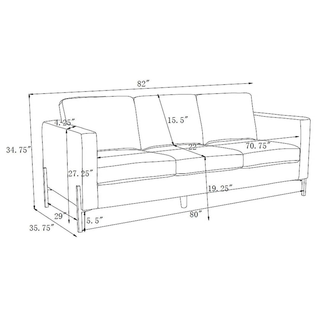Upholstered Fabric Sofa Set with Track Arms O4468