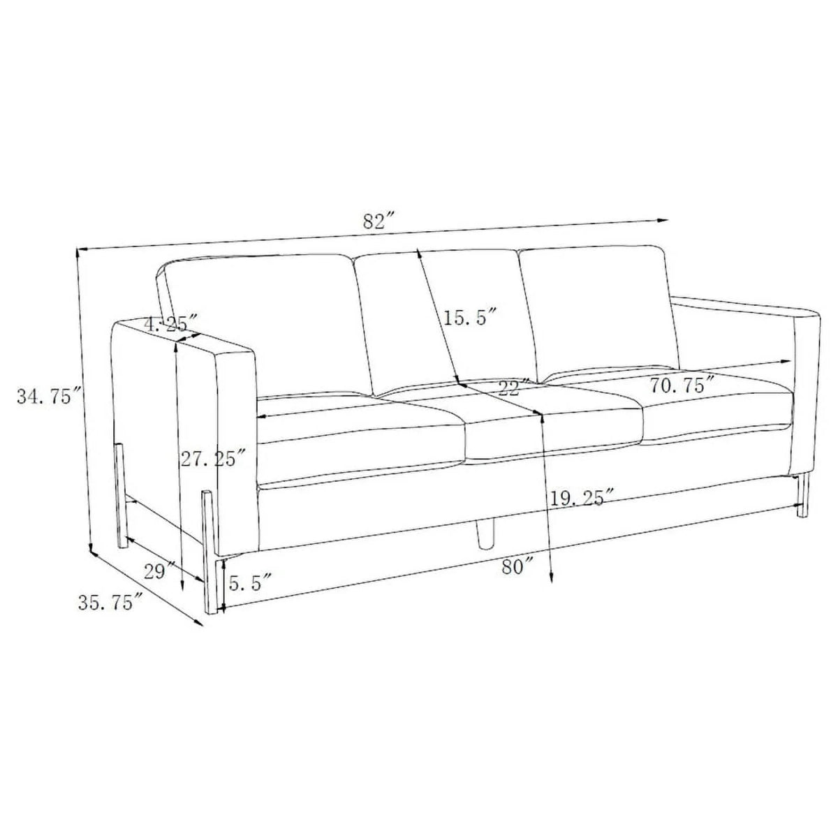 Upholstered Fabric Sofa Set with Track Arms O4468