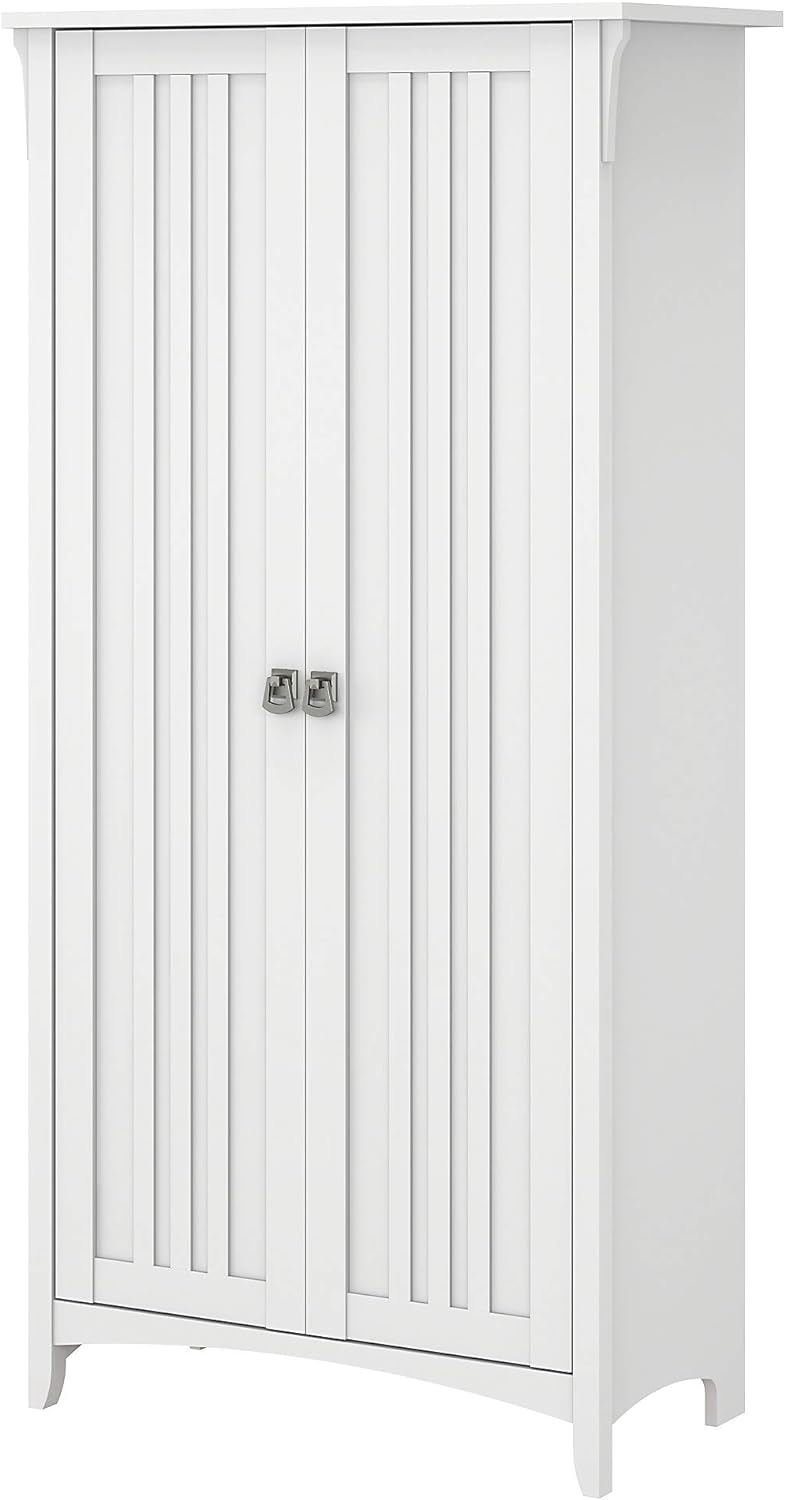 Tall Storage Cabinet with Doors in Cape Cod Gray D886538