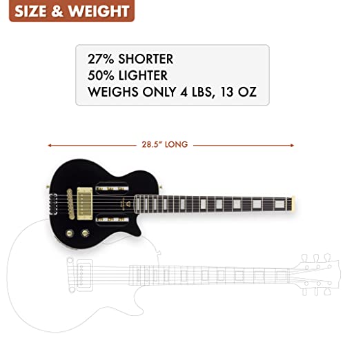 Gloss Black Electric Guitar with Headphone Amp G581