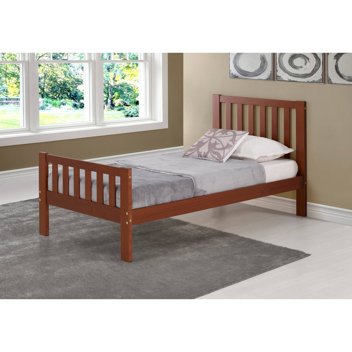 Dove Gray Twin Bed N1530