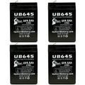 4x Pack 6V 4.5Ah Sealed Lead Acid Battery with F1 to F2 Terminal Adapters C1387