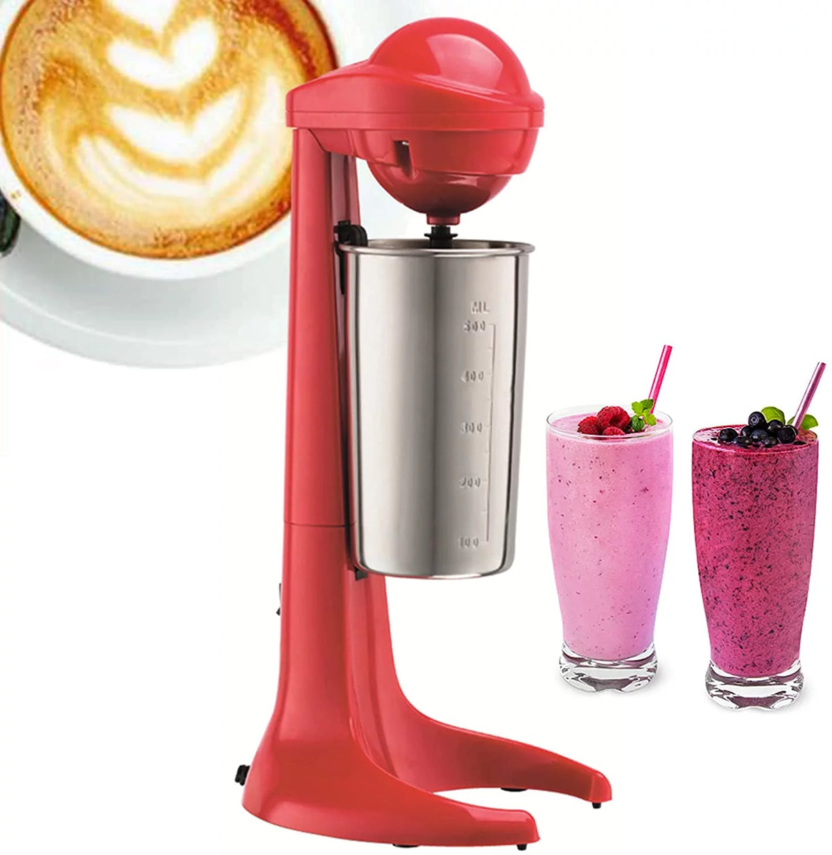Red Stainless Steel Electric Milkshake Maker J457453