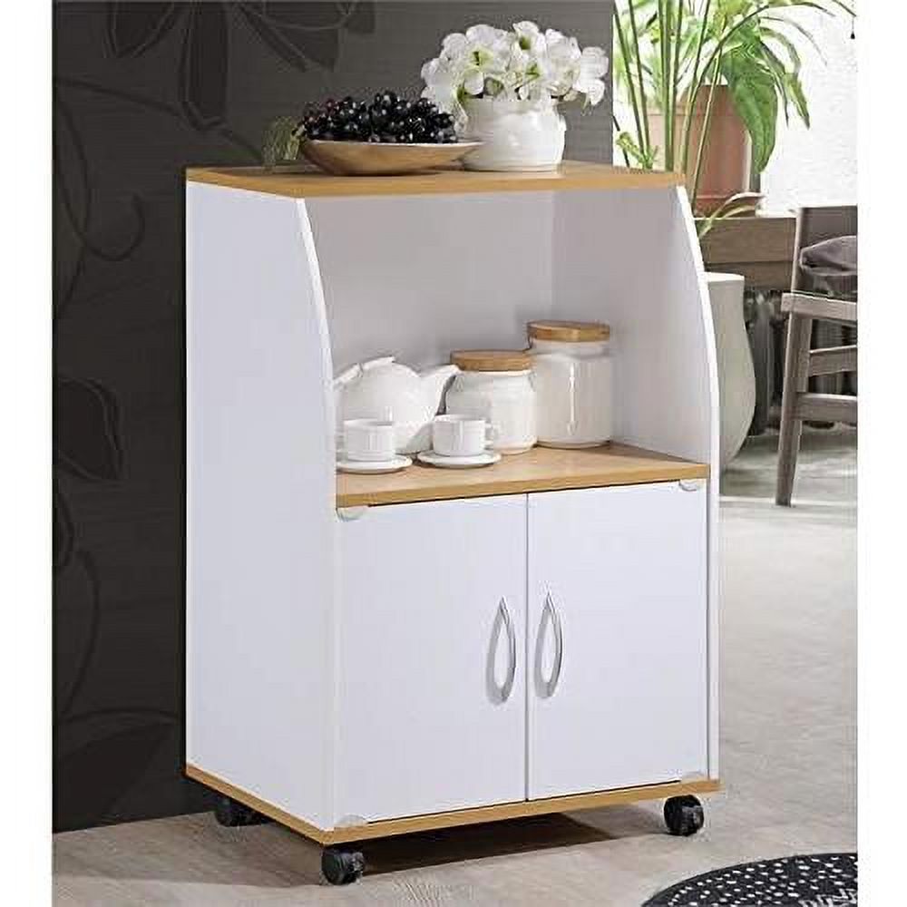 White Microwave Kitchen Cart K19106