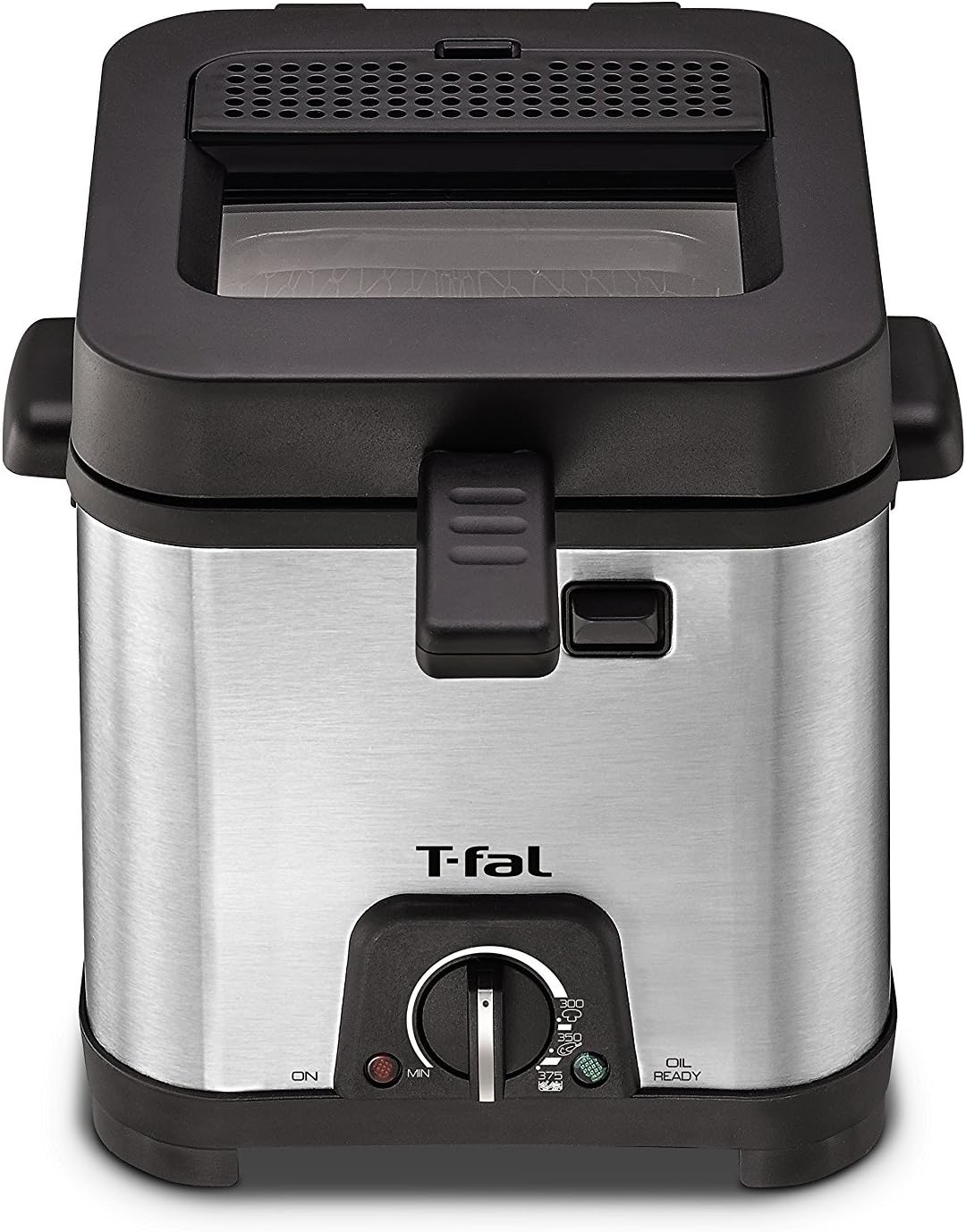 Stainless Steel Mini Deep Fryer with Removable Lid, Silver, Pack of 2 Q523918