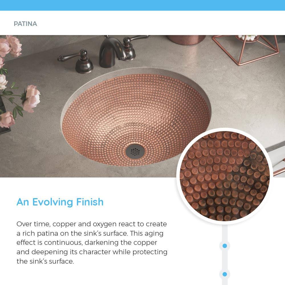 Copper Rectangular Undermount Bathroom Sink M895