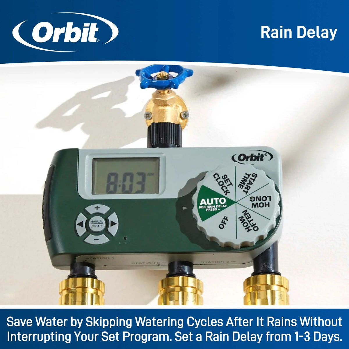 3-Outlet Programmable Hose Faucet Timer Z716403