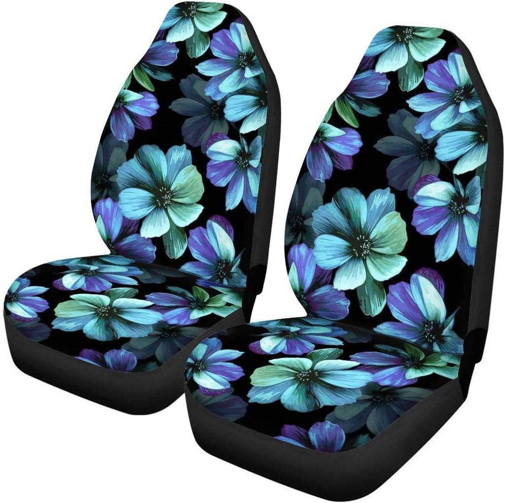 Set of 2 Brown Cow Fur Print Car Seat Covers P303