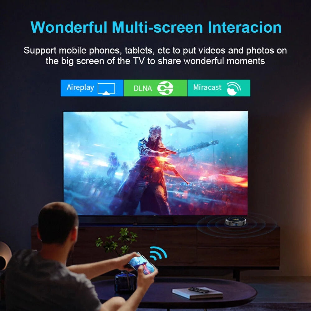 Android 12.0 4+32GB Ultra HD 6K HDR WiFi TV Streamer Player T8821
