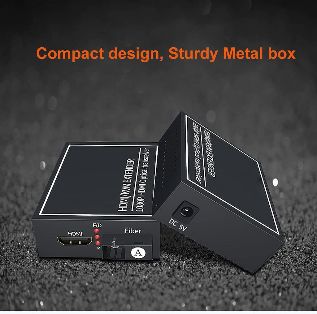 HDMI Extender Over Fiber Optic Cable up to 20Km, 1080P, 1 Transmitter and 1 Receiver D3758