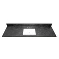 Black Vanity Top with Single White Sink W8812