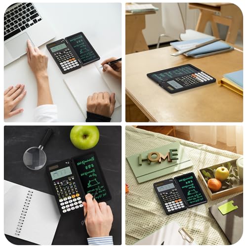 Black Rechargeable Scientific Calculator with Writing Pad and Hard Case Z12875