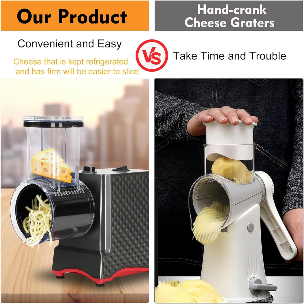250W Electric Cheese Grater with 5 Types of Blades E1453