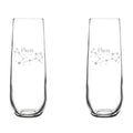 Set of 2 Stemless Glass Champagne Flutes 8.5 oz M728