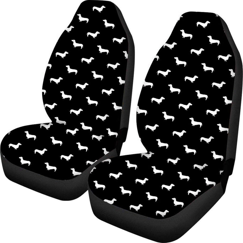 Set of 2 Brown Cow Fur Print Car Seat Covers P303