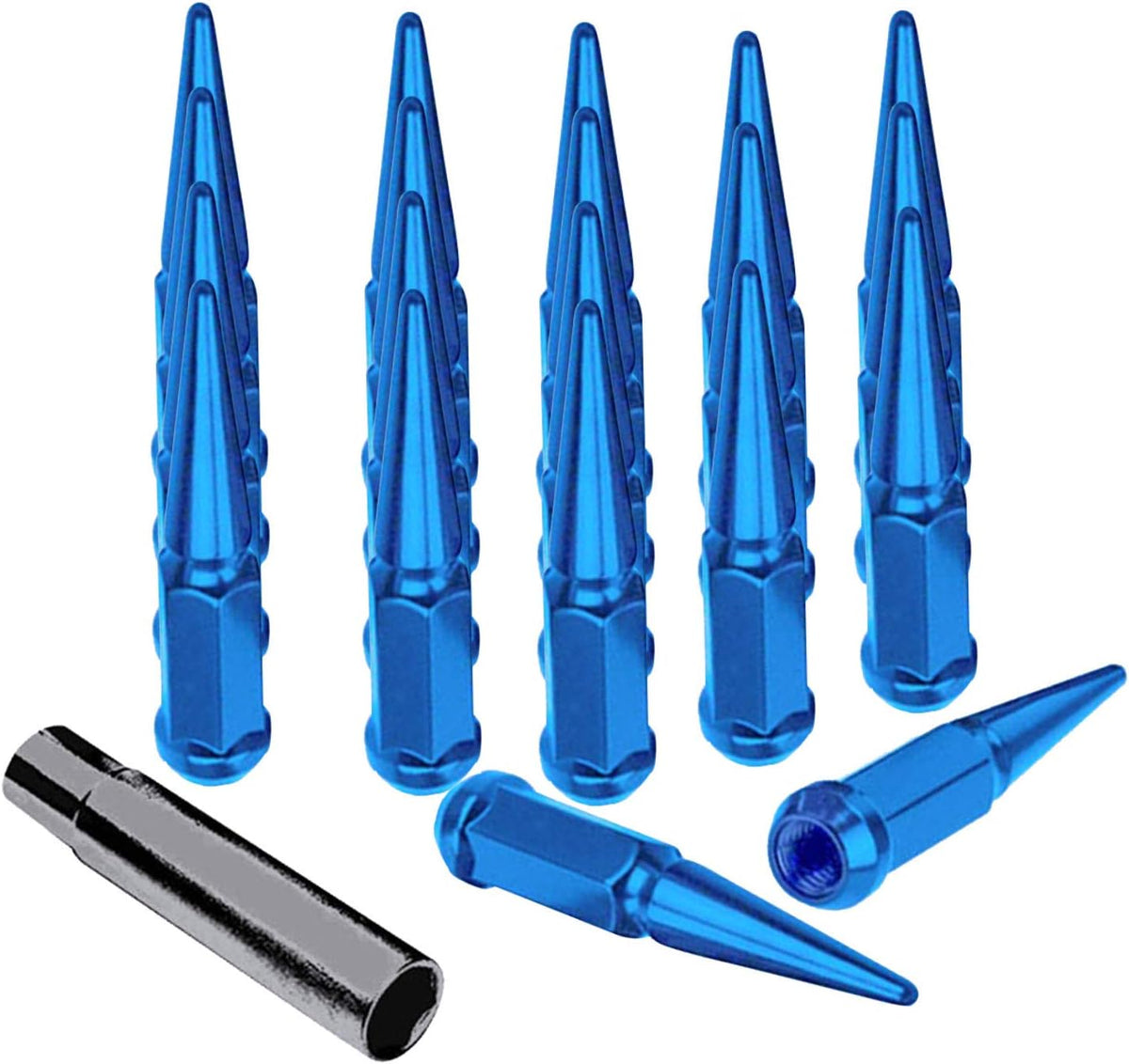 20 pcs Black Solid Steel Lug Nuts with Installation Key V72359