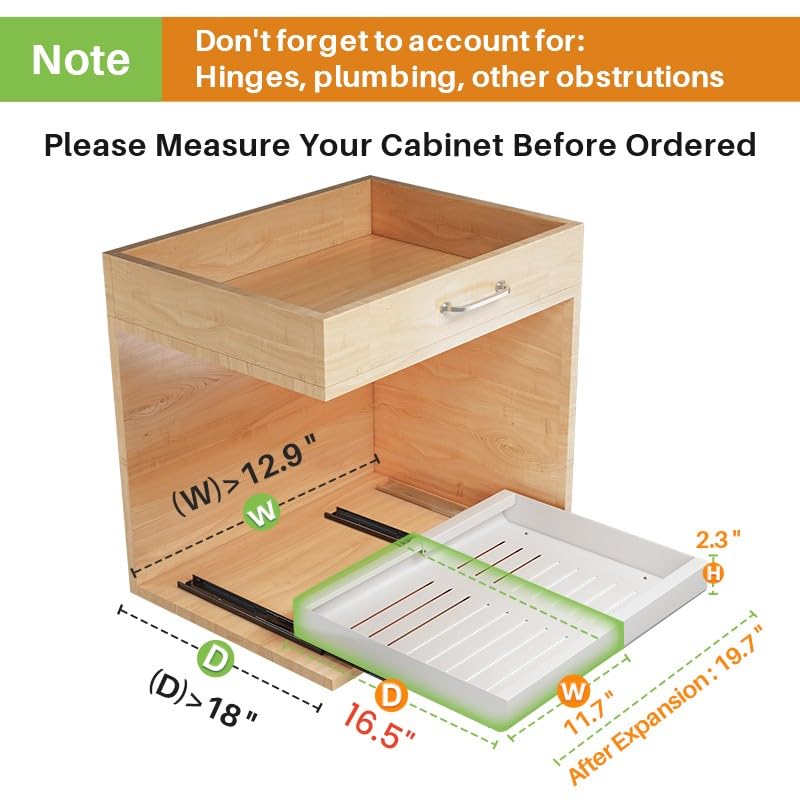 Expandable Heavy Duty Slide out Drawers Cabinet Organizer H3352