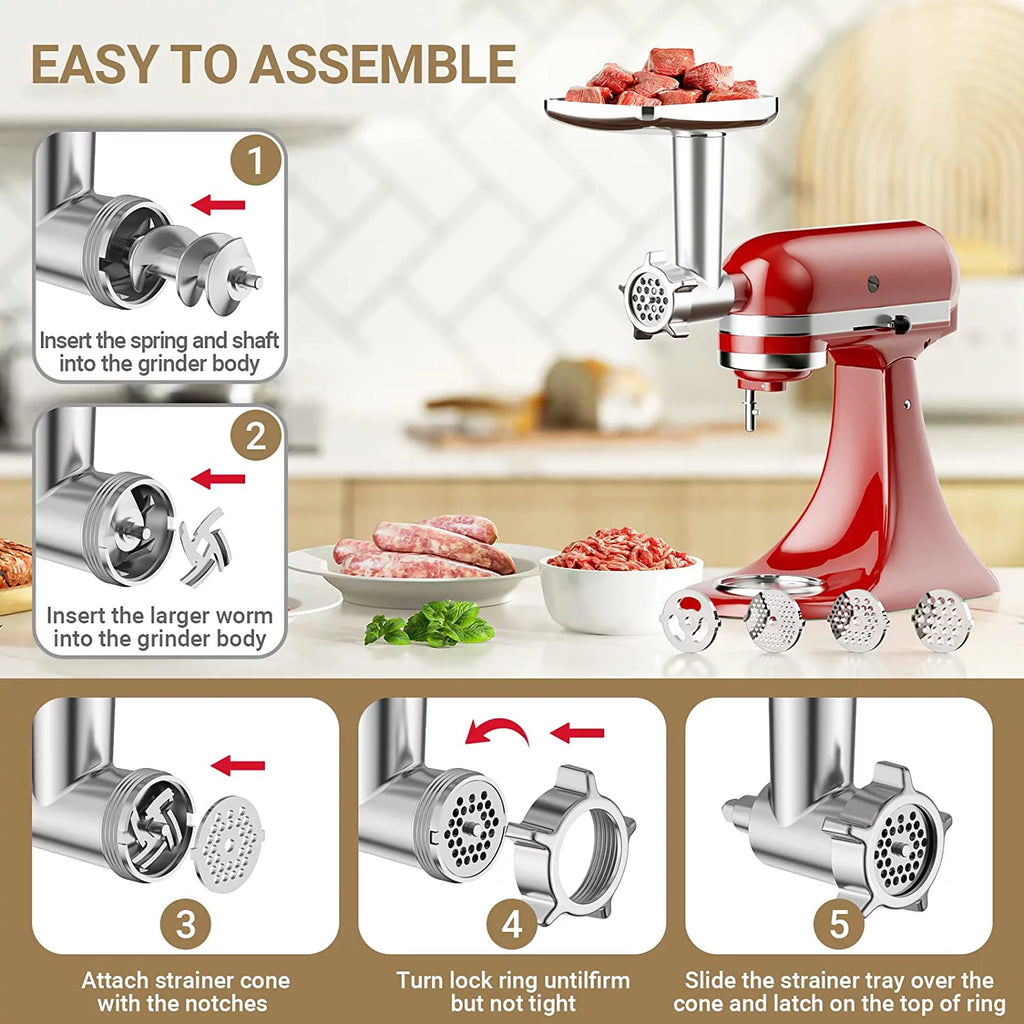 Meat Grinder & Slicer Shredder Attachments for Stand Mixers W399395