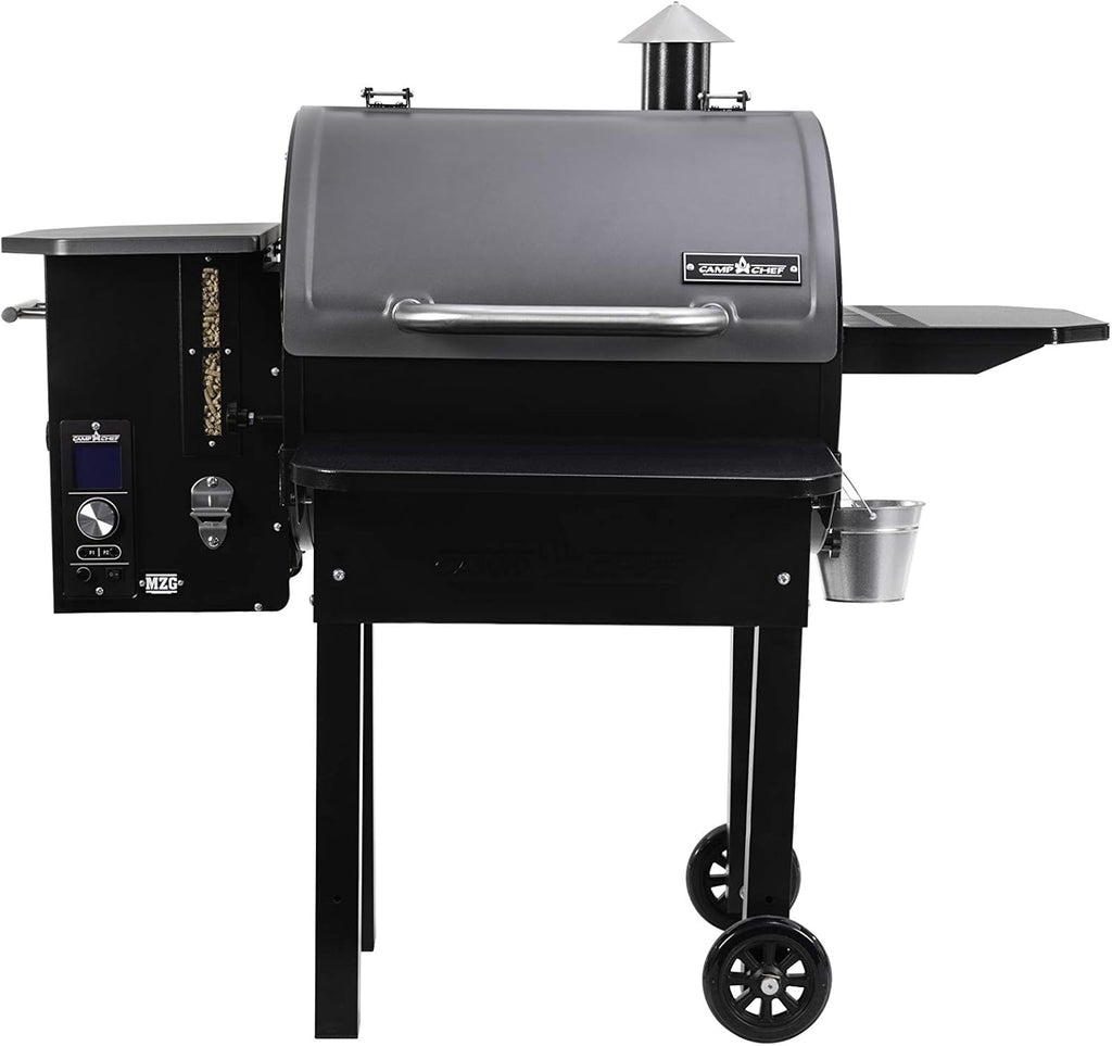 Black Wood Pellet Grill with Fold Down Front Shelf P7680