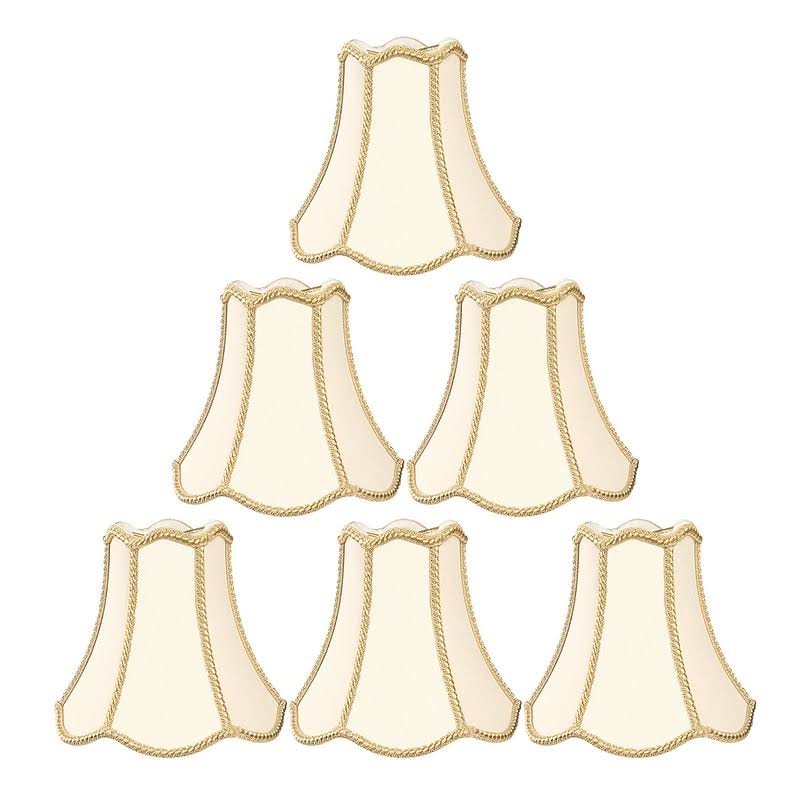 Beige Eggshell Shantung Bell Candelabra Shade (Set of 6) O2438