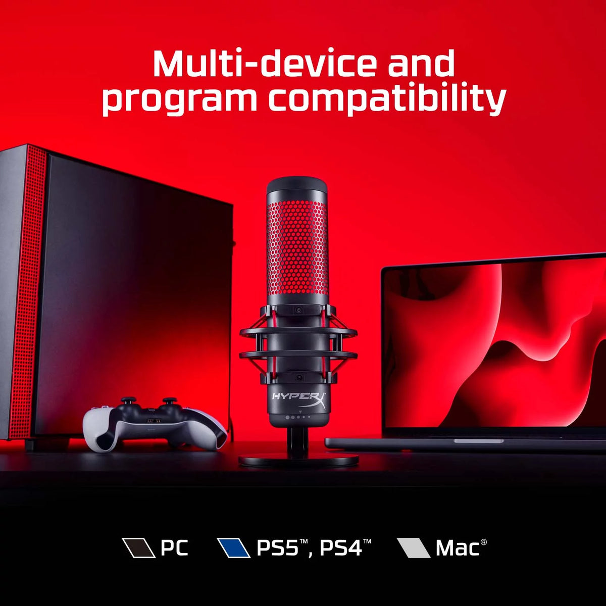 USB Condenser Gaming Microphone with Shock Mount and Pop Filter W11128