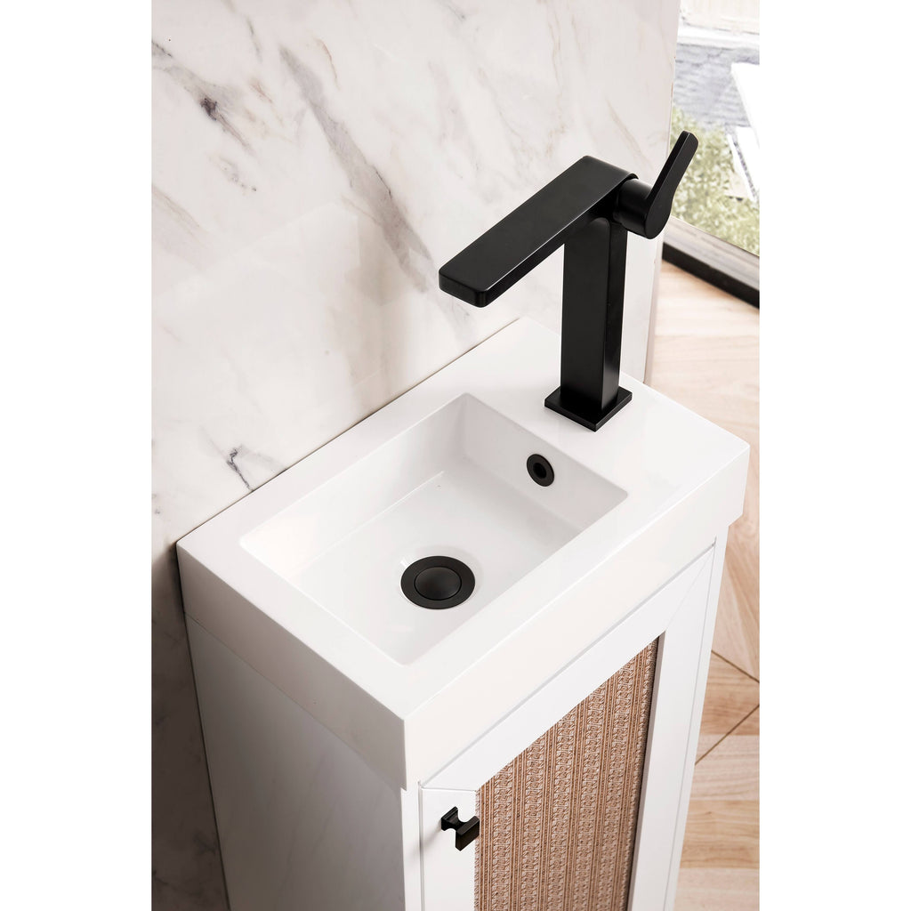 16 in. Chianti Single Vanity Cabinet with White Glossy Resin Countertop X192