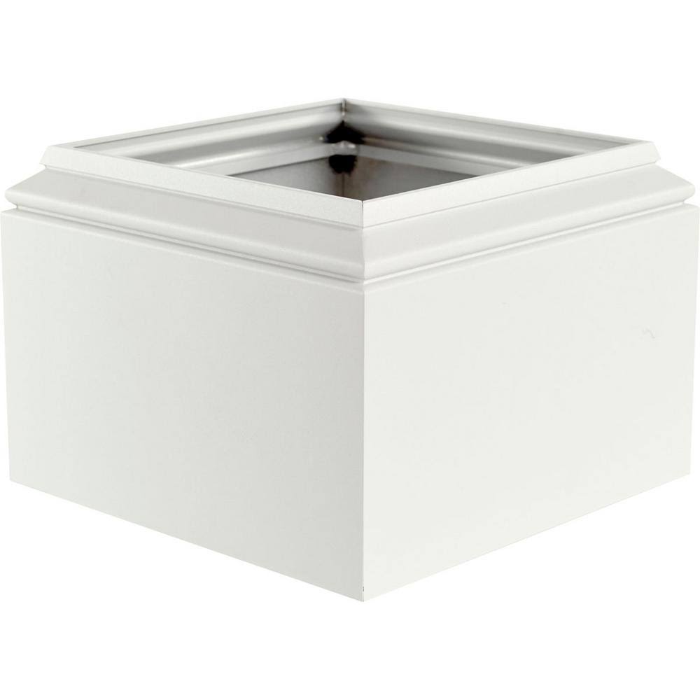 9 in. Aluminum Gloss White Column Capital and Base O480