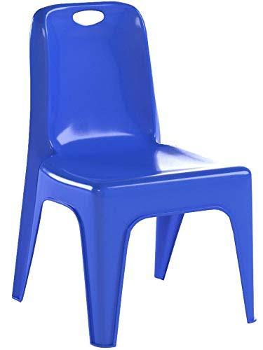 Blue Plastic Stackable School Chair with Carrying Handle M366187