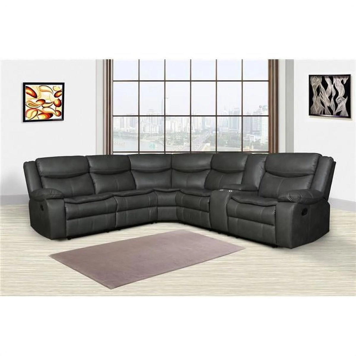 Gray Reclining Sectional Z7016