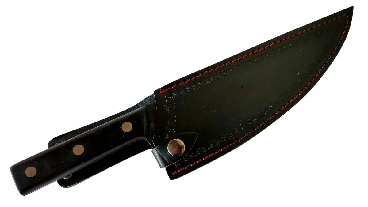 Hand Forged Butcher Knife with Leather Sheath M127