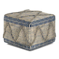 Square Pouf Blue/Natural W7530