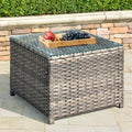 Outdoor Wicker Coffee Table with Glass Top U758508