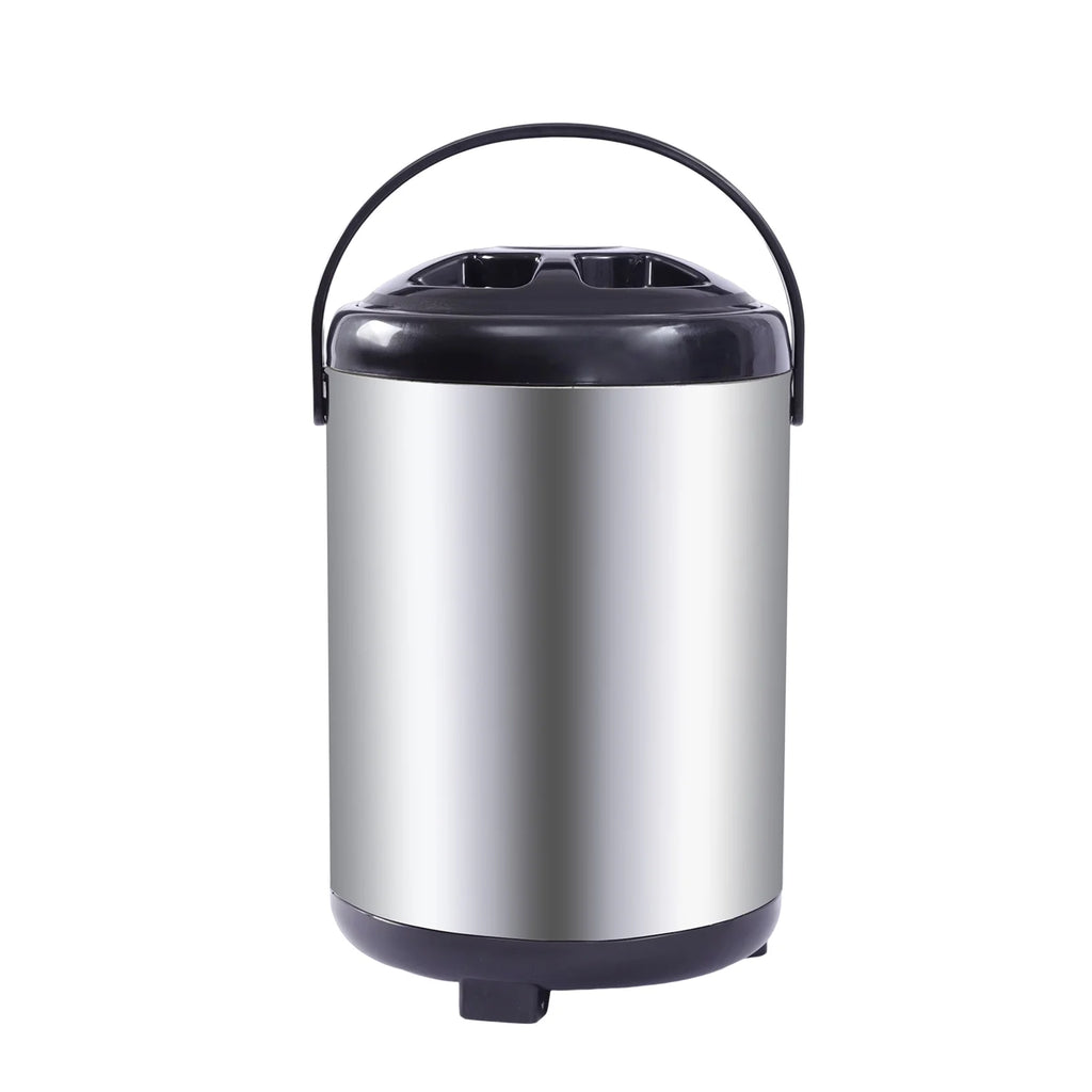 Silver Insulated Beverage Dispenser with Spigot, 2.1 gal Stainless Steel E147353